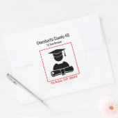 Klasse Reunion Black Red, aangepast ontworpen Vierkante Sticker (Envelop)