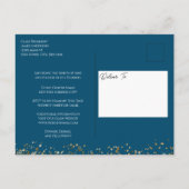 Klasse Reunion Blauw en Goud Save the Date Postcar Briefkaart (Achterkant)