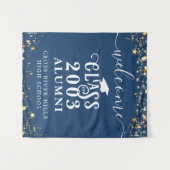 Klasse Reunion Blauw Welkomstklas Jaar Alumni Wandkleed (Voorkant (horizontaal))