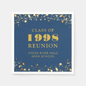 Klasse Reunion Blue Gold gepersonaliseerd Servet (Voorkant)