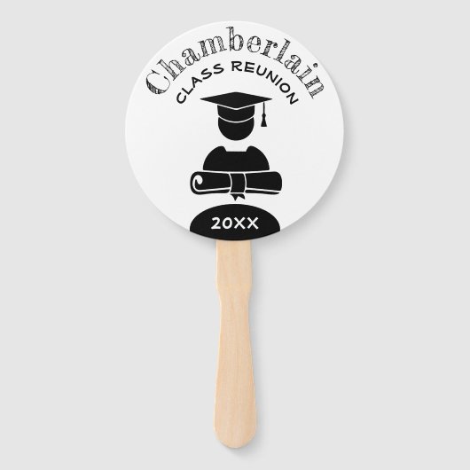 Klasse Reunion Classy Zwart Wit Custom Handwaaier (Voorkant)