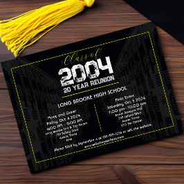 Klasse Reunion Elegant Zwart - 20 jaar reünie Kaart