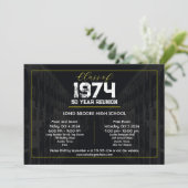 Klasse Reunion Elegant Zwart - 50 jaar reünie Kaart (Staand voorkant)