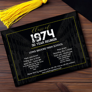 Klasse Reunion Elegant Zwart - 50 jaar reünie Kaart
