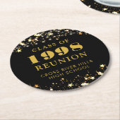 Klasse Reunion Gold Stars Lights Aangepaste kleur Ronde Kartonnen Onderzetter (Gebogen)