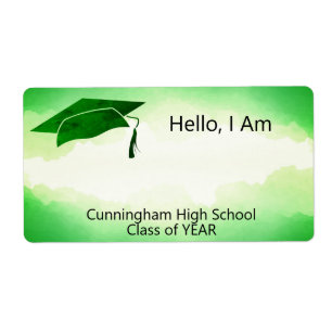 Klasse Reunion Green Waterverf Name Tag Etiket