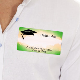 Klasse Reunion Green Waterverf Name Tag Etiket