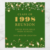 Klasse Reunion Groen Gouden Sterren Gepersonalisee Wijn Etiket (Enkel label)