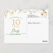 Klasse Reunion Groene Gouden Sterren Lichten Elk J Briefkaart (Achterkant)
