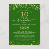 Klasse Reunion Groene Gouden Sterren Lichten Elk J Briefkaart (Voorkant)