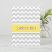 Klasse Reunion Invitations Gray Lemon Chevron Kaart (Staand voorkant)