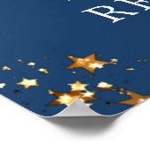 Klasse Reunion Jaar Welkom zwarte gouden sterren Poster (Hoek)