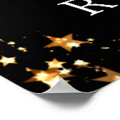 Klasse Reunion Jaar Welkom zwarte gouden sterren Poster (Hoek)