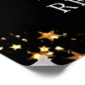 Klasse Reunion Jaar Welkom zwarte gouden sterren Poster (Hoek)