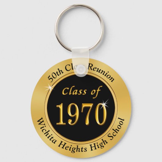  klasse reunion Key Rings Black, Gold Sleutelhanger (Voorkant)