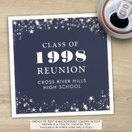 Klasse Reunion Marine Blauw Zilver Gepersonaliseer Servet