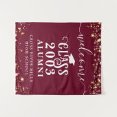 Klasse Reunion Maroon Welkom Klasse Jaar Alumni Wandkleed (Voorkant (horizontaal))