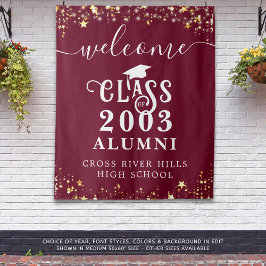 Klasse Reunion Maroon Welkom Klasse Jaar Alumni Wandkleed