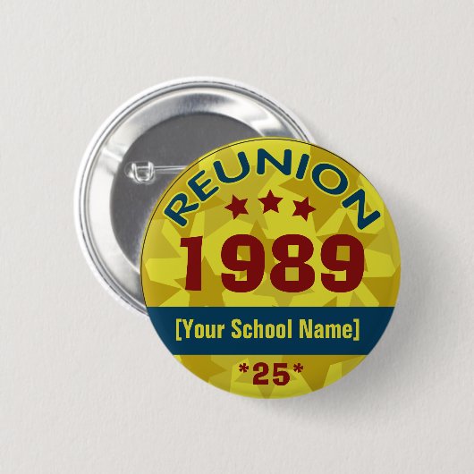 Klasse Reunion met aanpasbare sterren Ronde Button 5,7 Cm (Voorkant /achterkant)