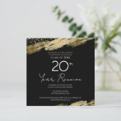 Klasse Reunion met Details Gold Black Invitation Kaart (Staand voorkant)