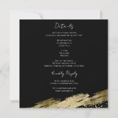 Klasse Reunion met Details Gold Black Invitation Kaart (Achterkant)