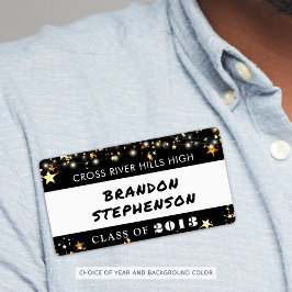 Klasse Reunion Naam Tag Gold Stars Aangepaste kleu Etiket