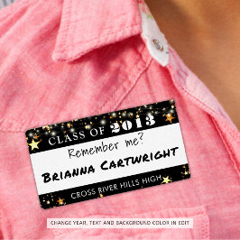 Klasse Reunion Naam Tag Gold Stars Aangepaste kleu Etiket