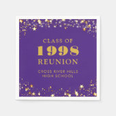 Klasse Reunion Paarse Goud Gepersonaliseerd Servet (Voorkant)