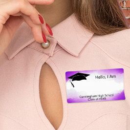 Klasse Reunion Paarse Waterverf Name Tag Etiket