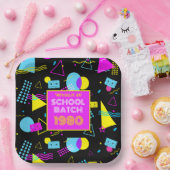 Klasse Reunion Retro School 80's Stijl Papieren Bordje (Feest)