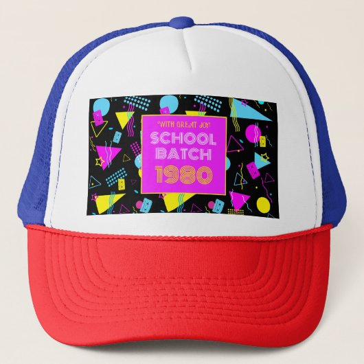 Klasse Reunion Retro School 80's Stijl Trucker Pet (Voorkant)