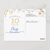 Klasse Reunion Royal Blue Gold Star lichten elk ja Briefkaart (Achterkant)