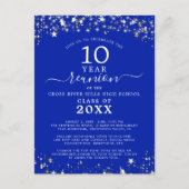 Klasse Reunion Royal Blue Stars lichten elk jaar Briefkaart (Voorkant)