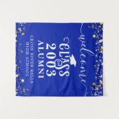 Klasse Reunion Royal Blue Welkomstjaar Alumni Wandkleed (Voorkant (horizontaal))