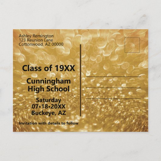 Klasse Reunion Save the Date Baby Boomer Champagne Aankondigingskaart (Achterkant)