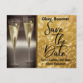 Klasse Reunion Save the Date Baby Boomer Champagne Aankondigingskaart (Voorkant)