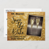 Klasse Reunion Save the Date Baby Boomer Champagne Aankondigingskaart (Voorkant / Achterkant)