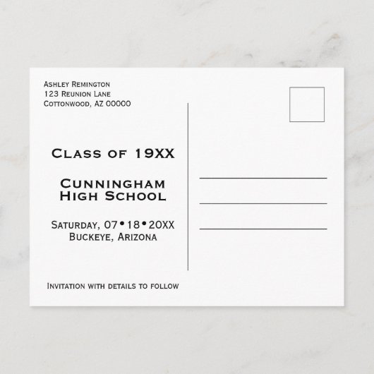 Klasse Reunion Save the Date Baby Boomer Champagne Aankondigingskaart (Achterkant)