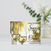 Klasse Reunion Save the Date Baby Boomer Champagne Aankondigingskaart (Staand voorkant)