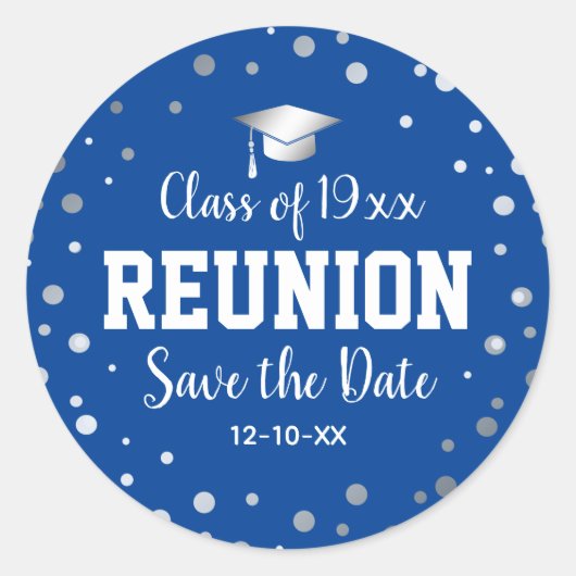 Klasse Reunion Save the Date Envelope Seal Ronde Sticker (Voorkant)