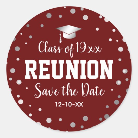 Klasse Reunion Save the Date Envelope Seal Ronde Sticker (Voorkant)
