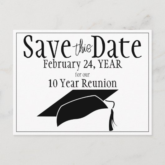 Klasse Reunion sparen de zwarte witte QR-code van Briefkaart (Voorkant)