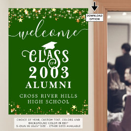 Klasse Reunion Welkom Groen Gouden Sterren Custom Poster