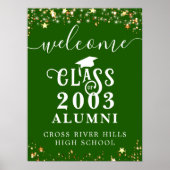 Klasse Reunion Welkom Groen Gouden Sterren Custom Poster (Voorkant)