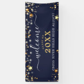 Klasse Reunion Welkom Marine Blauw Gouden Sterren Spandoek (Verticaal)