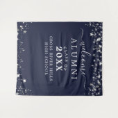 Klasse Reunion Welkom Marine Blauwe Sterren Wandkleed (Voorkant (horizontaal))