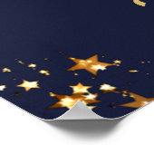 Klasse Reunion Welkom Marine Blue Gold Stars Scrip Poster (Hoek)