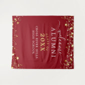 Klasse Reunion Welkom Rode Gouden Sterren Wandkleed (Voorkant (horizontaal))