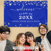 Klasse Reunion Welkom Royal Blue Stars Lights Spandoek