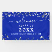 Klasse Reunion Welkom Royal Blue Stars Lights Spandoek (Horizontaal)